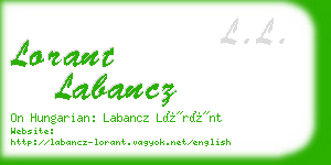 lorant labancz business card